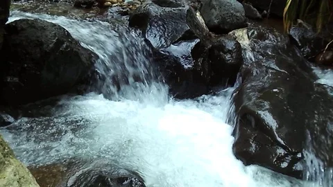 River stream and small waterfall on the mountain Stock Footage 124729356