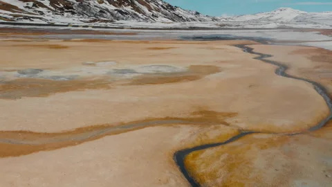 River Stream in the Desert if Iceland Stock Footage 255694368
