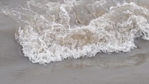 River stream of dirty meltwater. Stock Footage 277092677