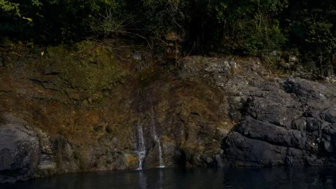River with Stream Falling from Rocks, Panama Stock Footage 321320937