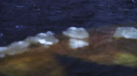 River stream with floating ice defocused Stock-Footage 37730469