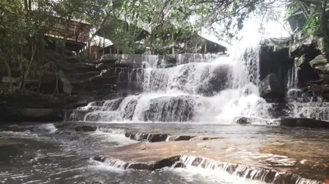River Stream footage, river flowing between rocks in nature Stock Footage 313817356