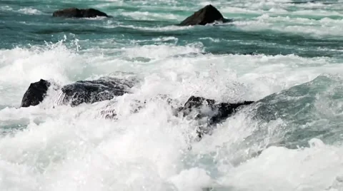 River Stream footage, river flowing between rocks in nature Stock Footage 313817390