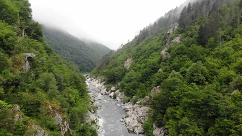 River stream on a green valley 스톡 동영상 136473193