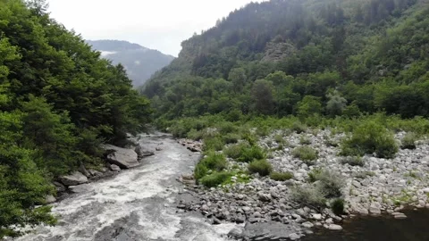 River stream on a green valley 스톡 동영상 136473274