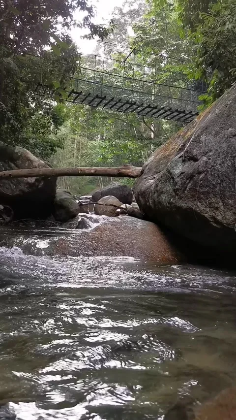River stream in Kuala Kubu Bharu, Selangor, Malaysia. Stock Footage 152917423