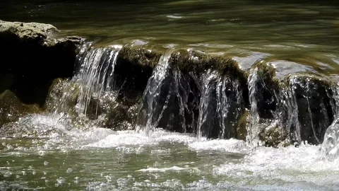 River stream with rocks 4k Stock Footage 92235292