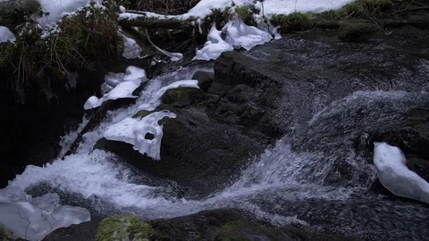River stream of water in super slow motion 스톡 동영상 84603203