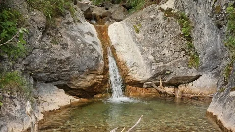 River stream waterfall in forest landscape Stock Footage 266160101