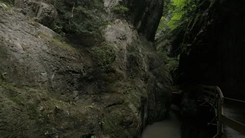 River Streaming Through Ravine, Nature Scenery In Austria Stock Footage 266267965