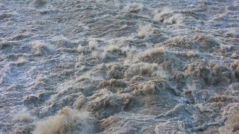 River with strong currents and floods Stock Footage 98877976