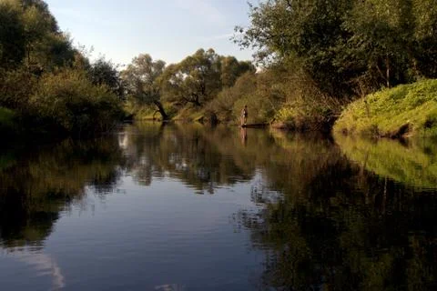 River on a summer evening. Foto stock