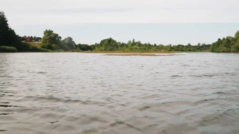 River in summer. reflection of trees in the water. panorama from the water. summ Video stock 158859048