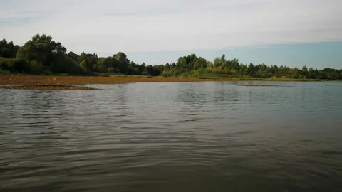 River in summer. reflection of trees in the water. panorama from the water. summ Video stock 158859782