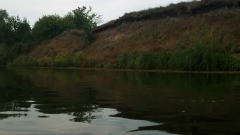 River in summer. reflection of trees in the water. panorama from the water. summ Video stock 158860820