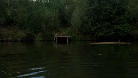 River in summer. reflection of trees in the water. panorama from the water. summ Video stock 158861109