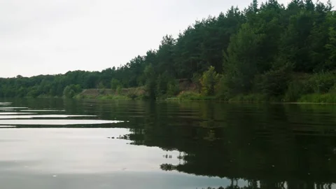 River in summer. reflection of trees in the water. panorama from the water. summ Video stock 158861215