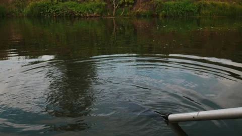 River in summer. rowing the view from the boat. Stock Footage 158861035