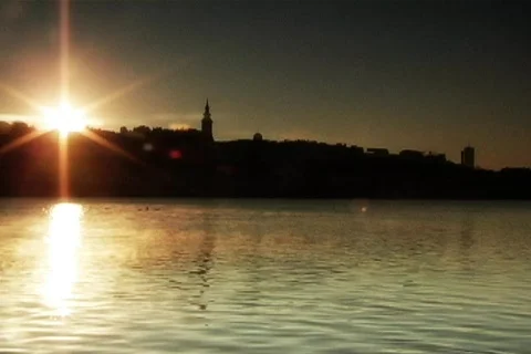 River at sunrise Stock Footage 110757