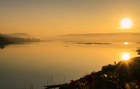 River sunrise Stock Photos