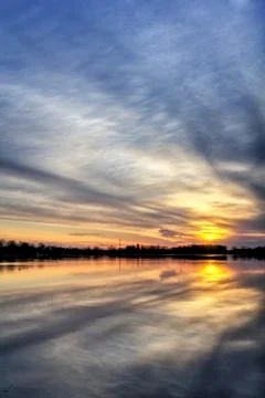 River sunrise Stock Photos