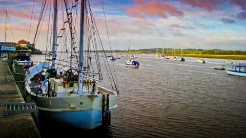 River sunrise Stock Photos