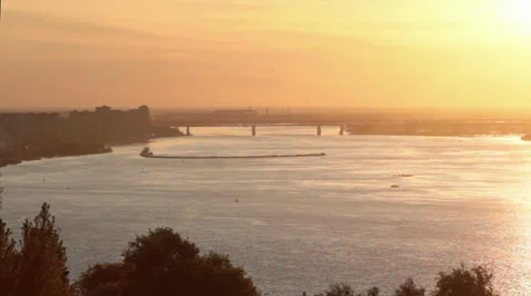 River at sunset Stock Footage 26323300