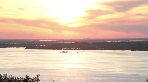 River at sunset Stock Footage 26323322