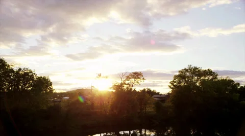 River at sunset Stock-Footage 32077696