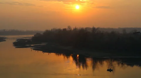 River at sunset Stock Footage 44764317
