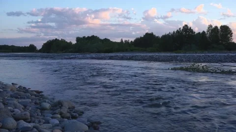 River at sunset Stock Footage 63140620