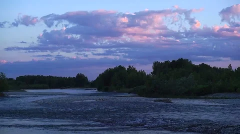 River at sunset Stock Footage 63140629