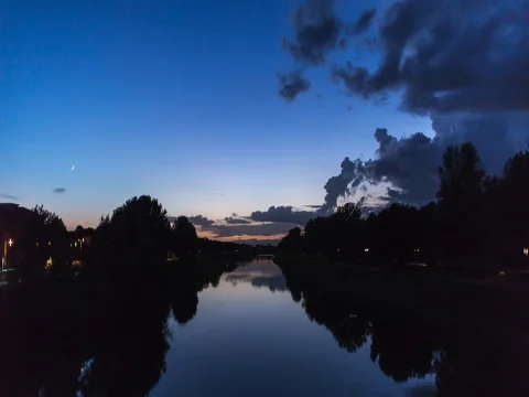 River at sunset Stock Footage 75262906
