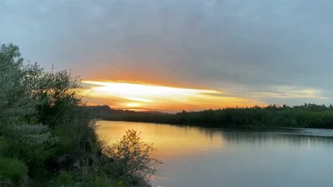 River sunset Stock Footage 137251308