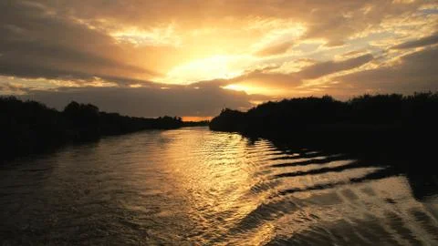 River Sunset - Norfolk, England Stock Photos