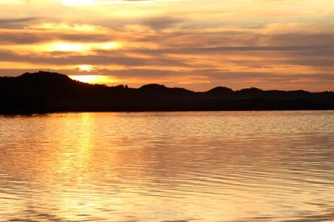 River sunset Foto stock