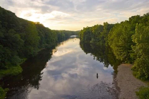 The River at Sunset Stock Photos