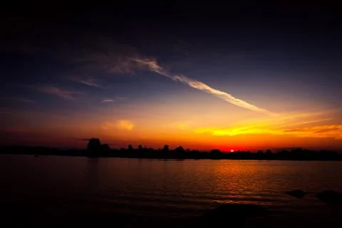 River sunset Stock Photos