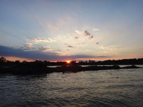 River at sunset Фото