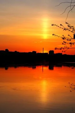 River sunset Stock Photos