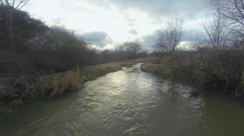 River with Sunset reflections (2k) Stock Footage 33866924