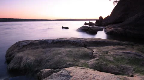River Sunset. Shot with slider. Video stock 5504688