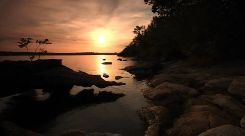 River Sunset. Shot with slider. Видео 5582986