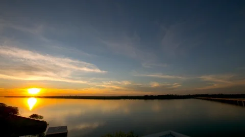 River Sunset Time Lapse in South America Stock Footage 87980766