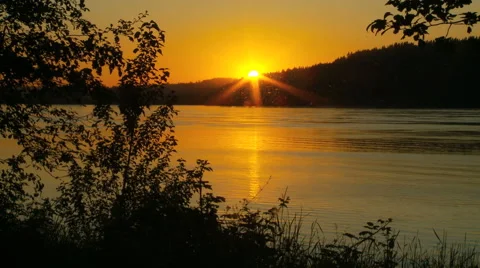 River sunset timelapse Stock Footage 1054181