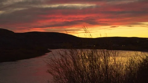 River Sunset, Wyoming #2 Stock Footage 86959189