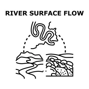 River surface flow and water stream concept イラスト素材