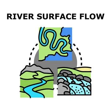 River surface flow and water stream concept Stock Illustration