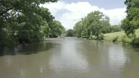 River tamar Pull back Stock Footage 136094354