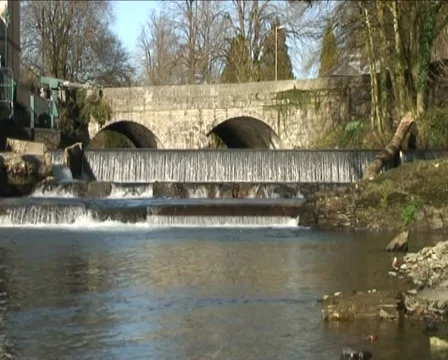 River Tavy flowing through Tavistock in Devon, England Stock Footage 36254352
